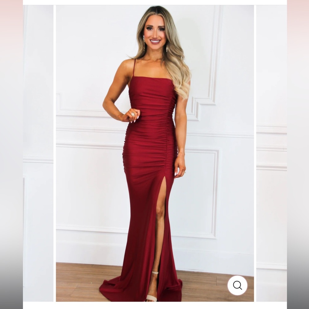 Red Slit Maxi Dress